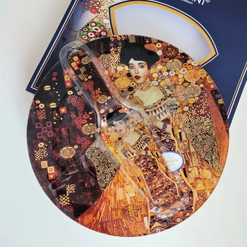 Dekoracyjny talerz do ciasta z łopatką średnica 30 cm Adele G. Klimta.webp