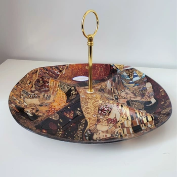 Dekoracyjny talerz z uchwytem dekor malarstwo G. Klimta (2).jpg