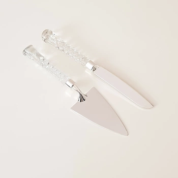 Łopatka i nóż do ciasta z kryształowymi uchwytami Aseda.jpg